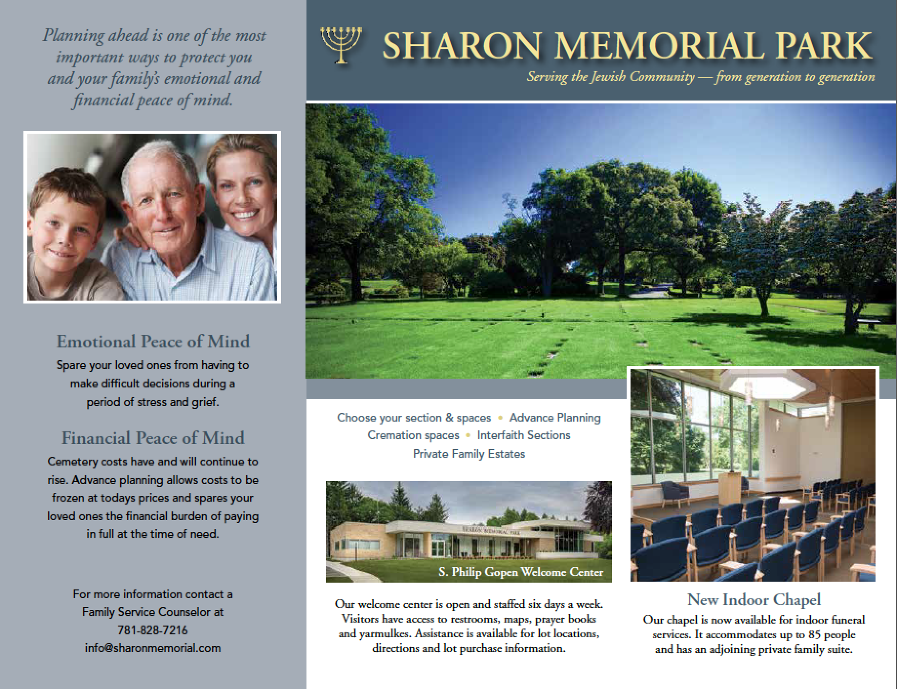 Sharon Memorial Park brochure